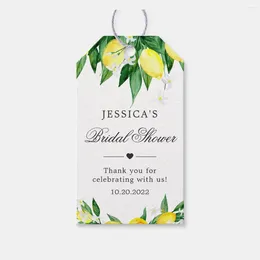 Party Supplies Custom Sweet Lemons & Greenery Gift Favor Wedding Baby Shower Birthday Tags With Colorful Rope