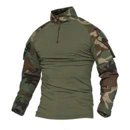 Exército tático sapo camisa homens soldados swat uniforme de combate militar lg manga topos camoue airsoft paintball t camisa roupas m5a2 #