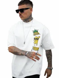 summer Men Cott T-Shirt Fi Tops Tees Male Casual Stylish Short Sleeve Clothing Carto Pine Printing Streetwear 529L#