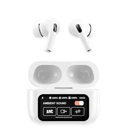 A9 pro wireless Bluetooth earphones ANC ENC smart screen effective noise reduction light sensor in-ear detection GPS wireless charging box earphones