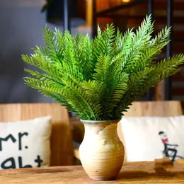 Grama de plástico diy planta de samambaia artificial mobiliário doméstico plantas em vasos acessórios de jardinagem s