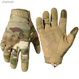 Taktische Handschuhe Radfahren Sport Handschuh Ausrüstung Airsoft Angeln Bogenschießen Camping Schießen Arbeiten Motorrad Shell Volle Finger YQ240328