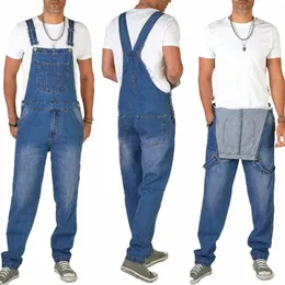 men's Denim Bib Pants Wed Full Length Jeans Jumpsuits Hip Hop Straight Jeans Overalls for Men Streetwear New Male Jumpsuit t9H6#