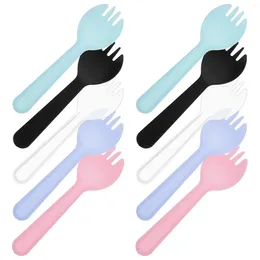 Posate usa e getta 100 pezzi Cucchiai da degustazione Mini utensili in plastica per varietà di spork Sporks per feste