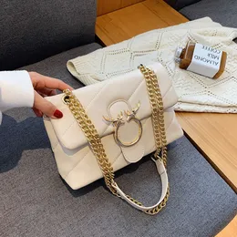 Texture Catena sottile da donna in stile occidentale Messenger a una spalla 2020 nuova borsa quadrata bianca di nuova moda coreana