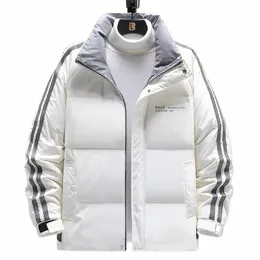 Luxury White Duck Down Men's Jacket Nyl Butt LG Sleeve Rands 80% Coat Letter Tryckt Standardkrage Wave Cut I9qv#