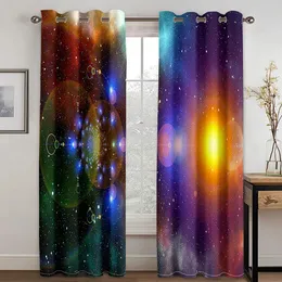 3D Print Cartoon Space Galaxy Star Pattern Thin Semishading Window Curtain för barn Childern Boy Bedroom vardagsrum Hemkrok 240321