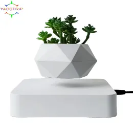 Planters Ny levitating Air Bonsai Pot Rotation Planters Magnet Levitation Suspension Flowing Pot Poted Plant Desk Decoration