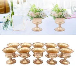 Vasi 10 pezzi Vaso per fiori a tromba Centrotavola da tavolo Forniture per decorazioni Supporto in oro vintage per la festa di nozze