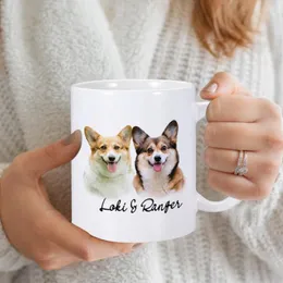 Tassen Personalisierte Haustier Hund Tasse Made Stoare Kaffee Geschenk für Familie DIY 11 Unzen Benutzerdefinierte PO Name Logo Tassen Paar Frauen