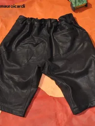 Mauroicardi Sommer Frühling Coole Hübsche Schwarze Matte Pu-Leder Gerade Shorts für Männer mit Hoher Taille Koreanischen Stil Kleidung 2023 240323