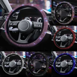 2024 Universal Car Rhinestones ratt täcker Crystal Diamond Bling Steering Wheel Protector Cover Auto Accessories for Woman