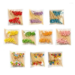 Disposable Flatware P82D 100 PCS Muffin Vegetable Sticks Cocktail Toothpicks Heart Shaped Material