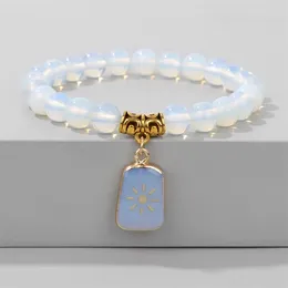 Urok bransolety mężczyźni Opalites Cross Butterfly Star Wzór wisiork Naturalny kamień ametystów lapis lazuli koralik dla kobiet prezent
