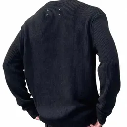 Männer stricken Pullover Oansatz 2024 koreanische Frühling beiläufige lose warme Fi-Pullover einfache feste Vintage-LG-Ärmel männliche Strickwaren R5ER #