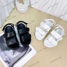 Luxury monolith sandal slippers slide designer kids boy girls hook loop double strap slingback platform sandals beach waterproof shoes high quality triangle brand