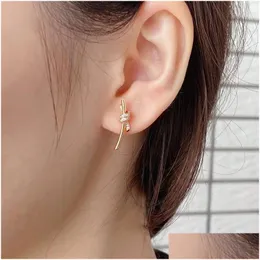 Stud Seasons New Geometric Cross Retro Rope Knot Earrings Knotted Niche 18K Gold Plated Diamond Fashion Jewelry Gift Drop Delivery Otnvw