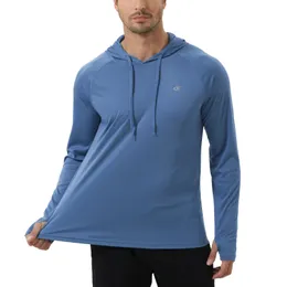 Estate Uomo Camicie da pesca Felpa con cappuccio da uomo Manica lunga UPF 50 Rash Guard Felpa con cappuccio Tuta da corsa Trekking Jogger Shirt 240308