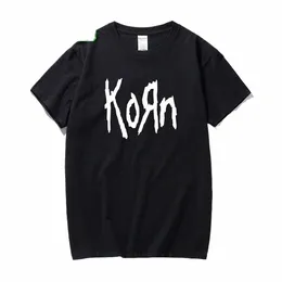 Darmowe statki Mens T koszule Fi krótkie rękawie Korn Rock Band Letter T Shirt Cott High Street Tee koszule plus rozmiar J254#