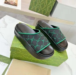 Pantofole firmate Sandali colorati con plateau e cinturino in tela con tacco medio da 55 mm 35-45 con scatola