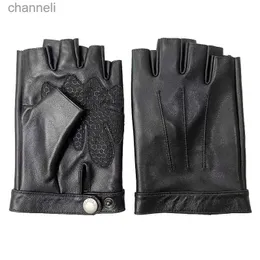 Tactical Gloves Guantes Sin Dedos Mens Half Finger Slip-Proof Male Genuine Leather Combat Hunting Mittens Negros YQ240328