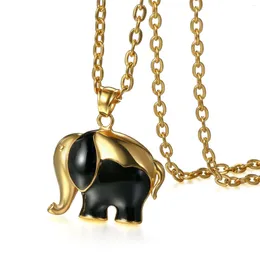 Chains BONISKISS Men's Fashion Mini Cute Elephant Charm Lucky Necklace Mans Animal Pendant Party Choker Wholesale Jewelry Gift