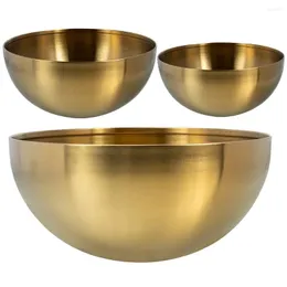 Dinnerware Sets 3 Pcs Salad Bowl Multi-function Convenient Stainless Steel Mixing Bowls Household