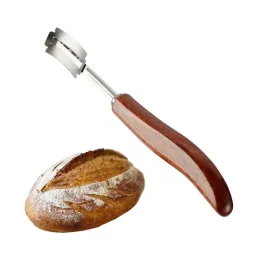 Nuovo strumento per tagliare il pane in legno per tagliare il pane Lama per segnare il pane Coltello con manico per marcatura zoppa con 5 lame per tagliare il pane europeo