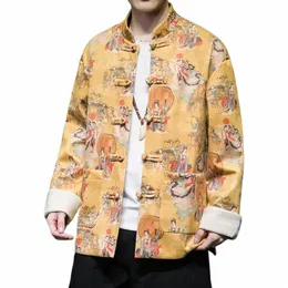 chinese Traditial Dr Vintage Print High Quality Jacket Men Clothing Plus Size Lg Sleeve Tang Suit Spring Autumn Coats I4qB#