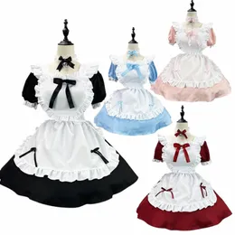 لعبة أنيمي الأدوار اليابانية الأسود الكلاسيكي خادمة Alice Soft Soft Lolita Maid Dr Coffee Shop Dr Costume P0RK#