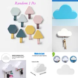 2024 Magnet Keychain Holder 3D Cloud Wall-Montered Neodymium Magnet Key Hanger Creative Keys Hooks Lagring On Door For Home Decor