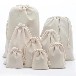 Shopping Bags 1Pcs Simple Cotton Linen Fabric Dust Cloth Bag Clothes Socks/underwear Shoes Receive Home Sundry Kids Toy Storage