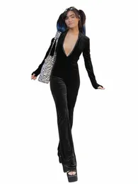 Nibber Autumn Solid Fi Slim Jumpsuits Kobiety z kapturem LG Rękaw Zamip Street Casual Lady Black Lg Phant Rompers Nowe gorące M9KI#