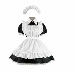 Женский костюм французской горничной, аниме-косплей с апрельской Лолитой-официанткой для девочек 46UU #