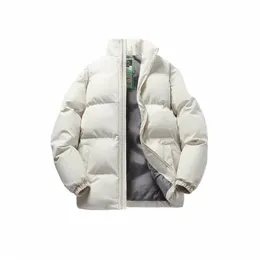 Männer Winter Cott Mantel Dicke Stehkragen Gepolsterte Jacke Reißverschluss LG Sleeve Outdoor Männliche Parkas Mantel Chamarras Para Hombre e9Ek #