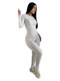 مجموعات صلبة من قطعة 2 ملابس المرأة bodyc cjuntos feminino elegante tracksuit lg sleeve المحصول أعلى السراويل الكاملة فرقة femme s1to#