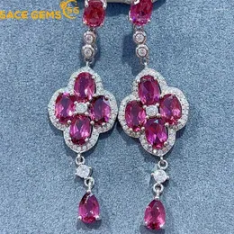 Dangle Earrings SACE GEMS Fashion Drop For Women 925 Sterling Silver 4 6MM Natural Garnet Stud Wedding Party Fine Jewelry Gift