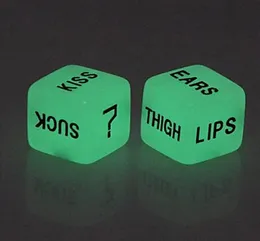 2pcssets Luminous Sex Dice Set Exotic Novelty Game Toy Funny Love Erotic Bosons Glow Couple Sexy Dices 16mm For Adult Good 4082589