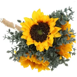 Dekorative Blumen Simulierte Sonnenblume Braut liefert Pografie Requisiten Blumenstrauß Brautimitation Hochzeitsdekor Dekorationen