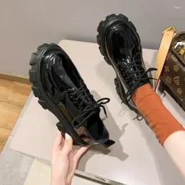 Sıradan Ayakkabı Kadın Loafers Klasik Platform Tıknaz Topuk Siyah Bayanlar Pompaları Kadın Mary Jane Derby Lolita Tatlı Yuvarlak Toe College