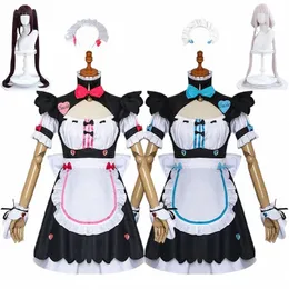 anime nekopara çikolata vanilya cosplay kostüm peruk kedi hizmetçisi lolita dr sevimli kızlar kadınlar halen karnaval kıyafetler m3hy#