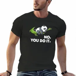 New No You Do It Lazy Panda Tシャツクイック乾燥Tシャツ半袖Tシャツ男性用コットZ3QR＃