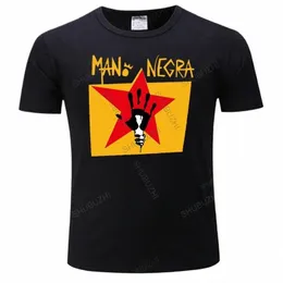 Ny Cott Short Sleeve Mano Negra Manu Chao Rock Band Men's Black T-shirt Högkvalitativ Top Te T-shirt Male Vintage Tee-shirt 74VV#