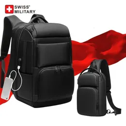 SWISS NEW Men Travel Impermeabile Zaino per laptop da lavoro da 17 pollici Borsa da viaggio antifurto per arrampicata all'aperto Mochila School