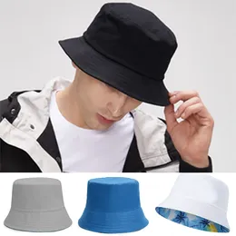 Berets homens moda dupla face vestindo boné balde chapéu feminino verão reversível viseira superior uv pescador chapéus protetor solar pesca sol bonés