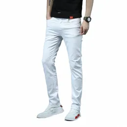 Uomo Skinny Stretch Mens Jeans colorati Fi Slim Fit Jeans Pantaloni casual Pantaloni Jean Maschio Verde Nero Blu Bianco Multicolor t3Jd #