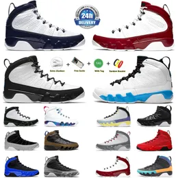 9 9s Mens basketskor Powder Blue Particle Grey Fire Red Gym Red Unc University Gold Black White Olive Concord JBC Men Trainers Sports Sneakers Sneaker