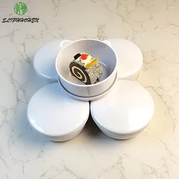 Tigelas de melamina branca, tigela de sopa com tampa de 4,5 polegadas, utensílio de restaurante, imitação de porcelana