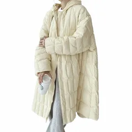 冬の暖かい女性用LGダウンジャケット特大のFiフード付きふわふわのコート厚いアウトウェアカジュアルレディージップ服inkeo 1o380 k6oy＃