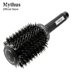 ヘアブラシMythus est ceramic Round Brush暑いイノシシの毛のスタイリングカーリングコーム